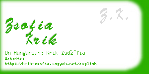 zsofia krik business card